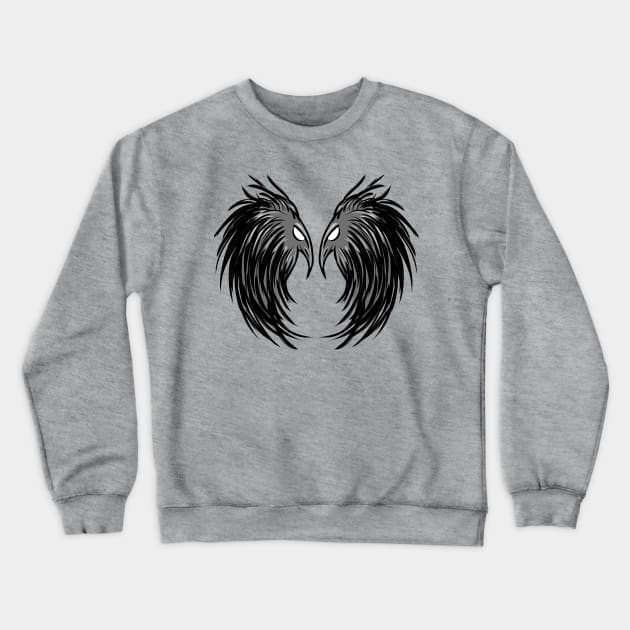 Raven Heart Crewneck Sweatshirt by miadrawing